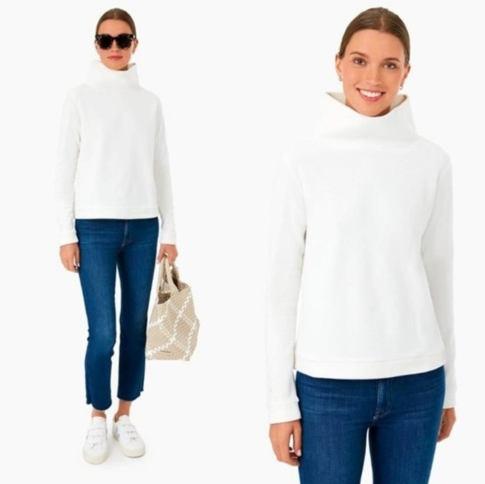 Dudley Stephens Park Slope Vello Fleece Off White Sweater Top